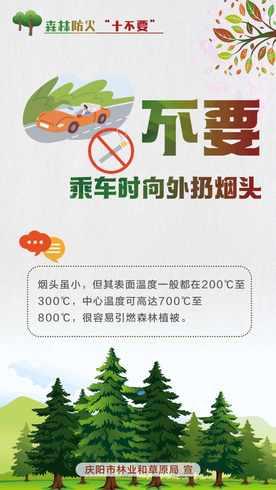 【微海報】森林防火十不要丨不要乘車時向外扔煙頭